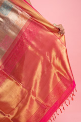 Pink and Golden Silk SareeDSC03232