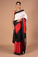 Black and White Saree