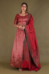 Red Kanchivaram Lehenga