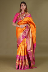 Yellow Saree with Pink BorderDSC08218