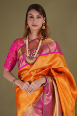 Yellow Saree with Pink BorderDSC08219