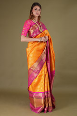Yellow Saree with Pink BorderDSC08220