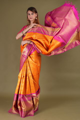 Yellow Saree with Pink BorderDSC08221