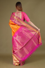 Yellow Saree with Pink BorderDSC08223