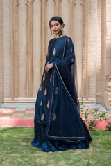 Blue Zardozi Silk Kurta Lehenga_DSC0870-Edit