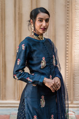 Blue Zardozi Silk Kurta Lehenga_DSC0885-Edit