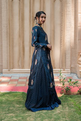 Blue Zardozi Silk Kurta Lehenga_DSC0891-Edit