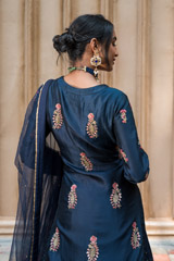 Blue Zardozi Silk Kurta Lehenga_DSC0921-Edit