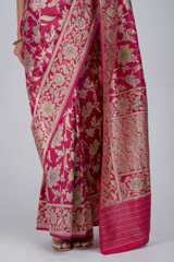 Pink Floral Banarasi Saree_DSC2295