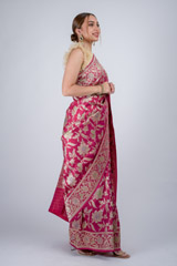 Pink Floral Banarasi Saree_DSC2298