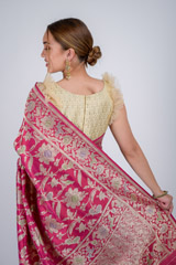 Pink Floral Banarasi Saree_DSC2306