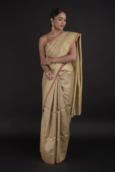 Beige Banarasi Saree