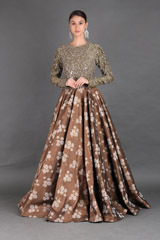 Brown Embroidered Gown2557_video