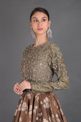 Brown Embroidered GownIMG_0819