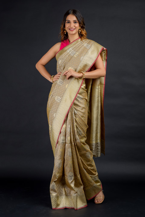 Golden Banarasi Saree