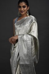 Silver Silk Saree_SUB6231