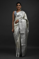 Silver Silk Saree_SUB6233