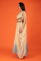 Peach And Grey Drape GownDSC02790