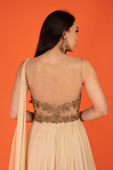 Peach And Grey Drape GownDSC02798