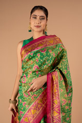 Pink & Green Ikkat SareeDSC00164