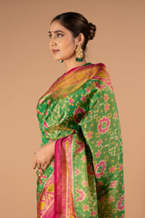 Pink & Green Ikkat SareeDSC00165
