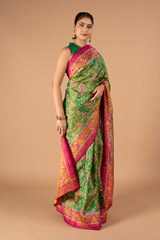 Pink & Green Ikkat SareeDSC00167