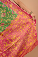 Pink & Green Ikkat SareeDSC00170