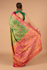 Pink & Green Ikkat SareeDSC00171