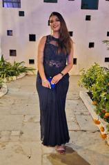 Navy Blue Drape Gown1