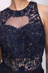 Navy Blue Drape GownIMG_9887