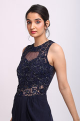 Navy Blue Drape GownIMG_9895