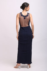 Navy Blue Drape GownIMG_9898