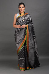 Black And Silver Silk Saree2592_video