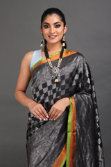 Black And Silver Silk SareeIMG_7817