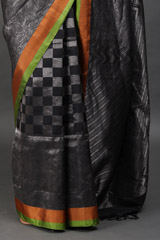 Black And Silver Silk SareeIMG_7818