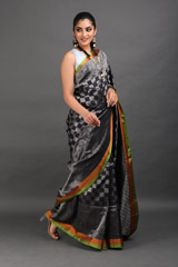 Black And Silver Silk SareeIMG_7820