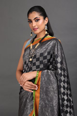 Black And Silver Silk SareeIMG_7822