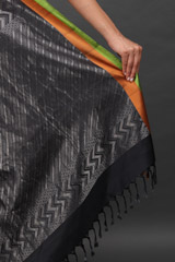 Black And Silver Silk SareeIMG_7824