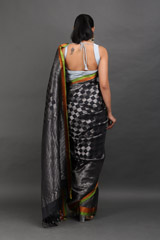 Black And Silver Silk SareeIMG_7825