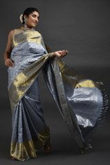 Grey Silk Saree