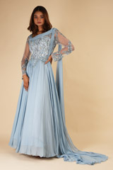 Serene Blue Asymmetric Gown