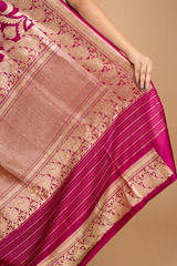 Pink Floral Banarasi SareeDSC08530