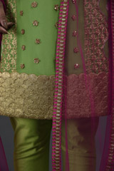 Parrot Green Honeycomb Kurta Set_SUB8953