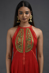 Red Georgette Kurta Set_SUB8906
