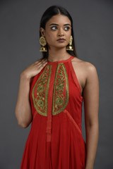 Red Georgette Kurta Set_SUB8907