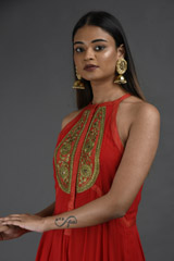 Red Georgette Kurta Set_SUB8909