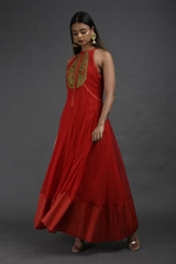 Red Georgette Kurta Set_SUB8922