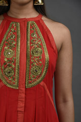 Red Georgette Kurta Set_SUB8924