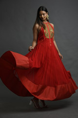 Red Georgette Kurta Set