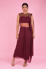 Maroon Draped SareeDSC01532